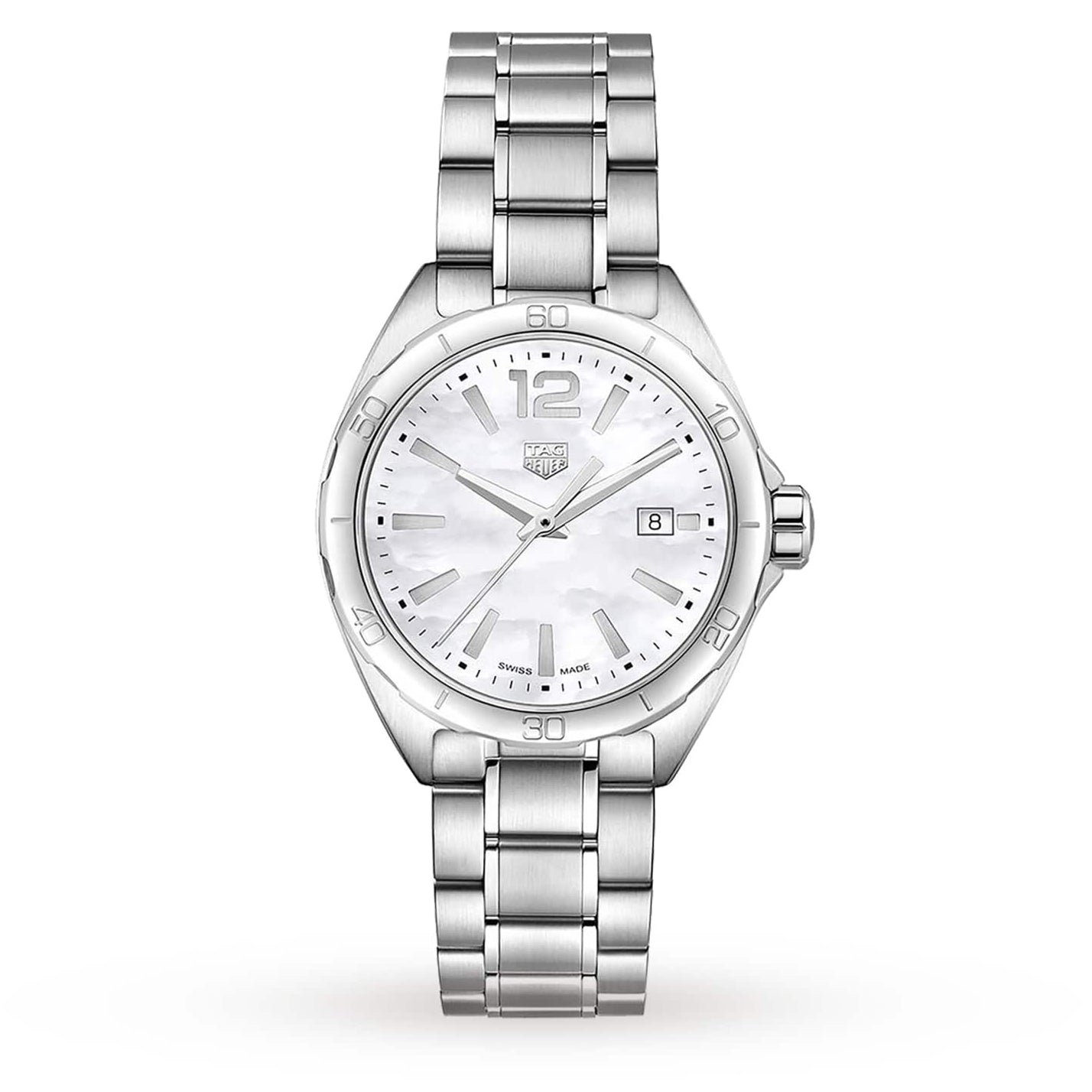  Shop Authentic Tag Heuer Formula 1 Quartz Mother of Pearl White Dial Silver Steel Strap Watch for Women - WBJ1418.BA0664 - Luxxuri