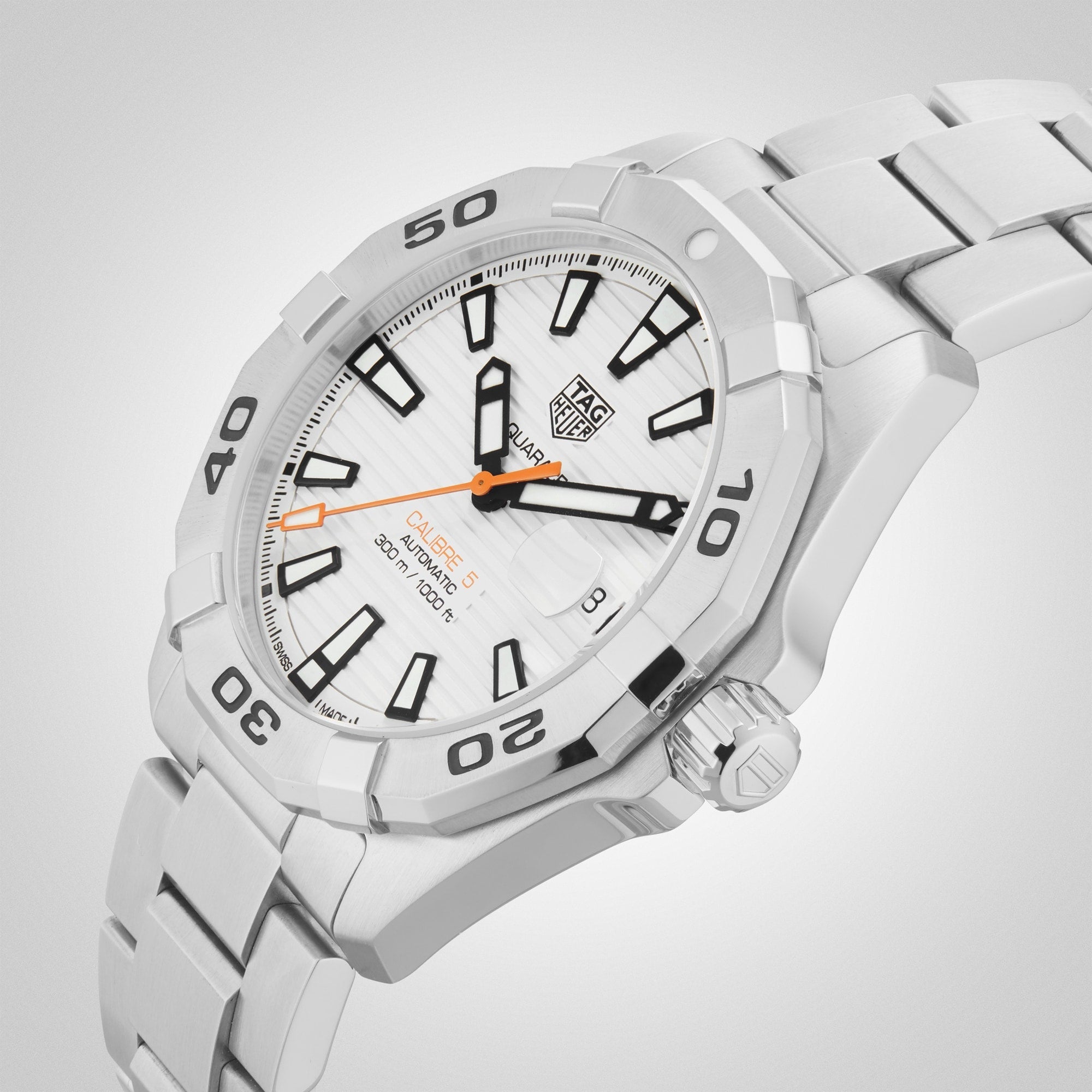  Shop Authentic Tag Heuer Aquaracer Automatic White Dial Silver Steel Strap Watch for Men - WBD2111.BA0928 - Luxxuri