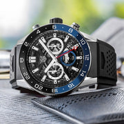  Shop Authentic Tag Heuer Carrera Automatic Chronograph Steel & Ceramic Black Dial Black Rubber Strap Watch for Men - CBG2A1Z.FT6157 - Luxxuri