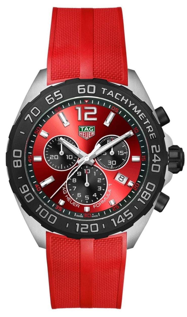  Shop Authentic Tag Heuer Formula 1 Chronograph Red Dial Red Rubber Strap Watch for Men - CAZ101AN.FT8055 - Luxxuri