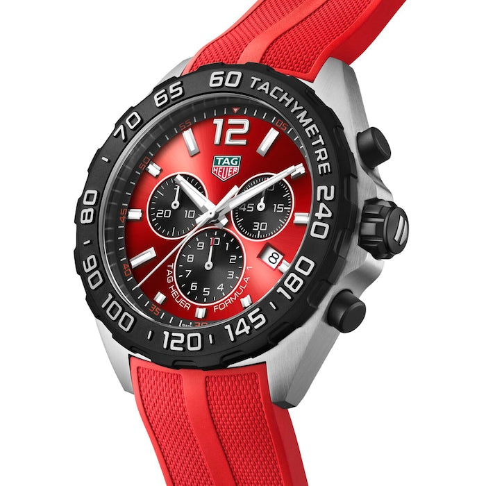  Shop Authentic Tag Heuer Formula 1 Chronograph Red Dial Red Rubber Strap Watch for Men - CAZ101AN.FT8055 - Luxxuri