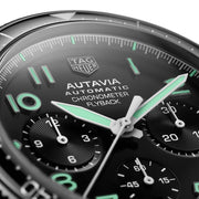  Shop Authentic Tag Heuer Autavia Chronometer Flyback Chronograph Black Dial Black Leather Strap Watch for Men - CBE511C.FC8280 - Luxxuri