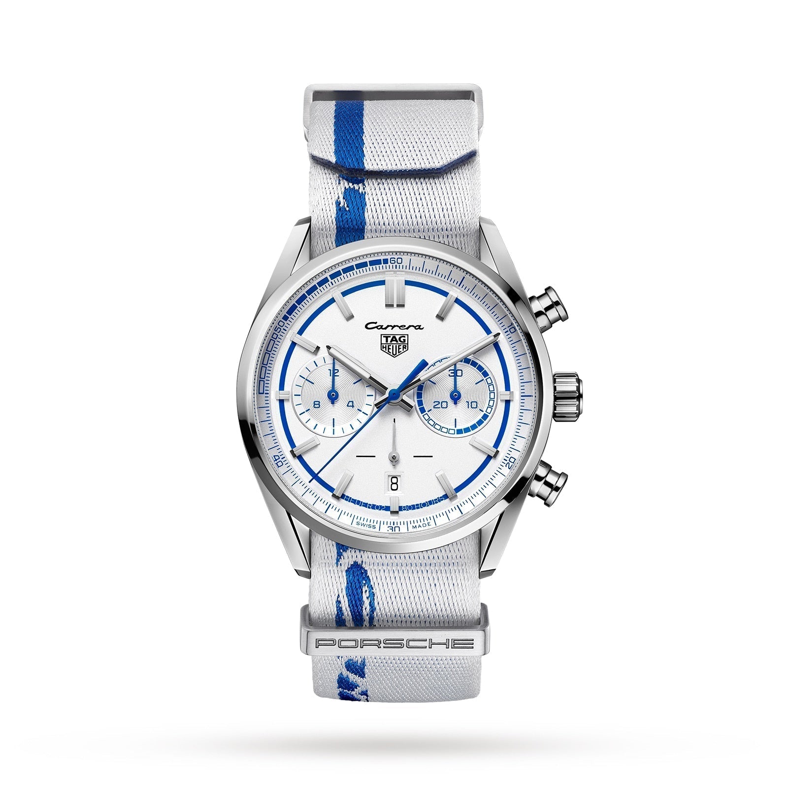  Shop Authentic Tag Heuer Carrera Porsche RS 2.7 Automatic Chronograph White Dial White Nylon Strap Watch for Men - CBN2016.EB0275 - Luxxuri