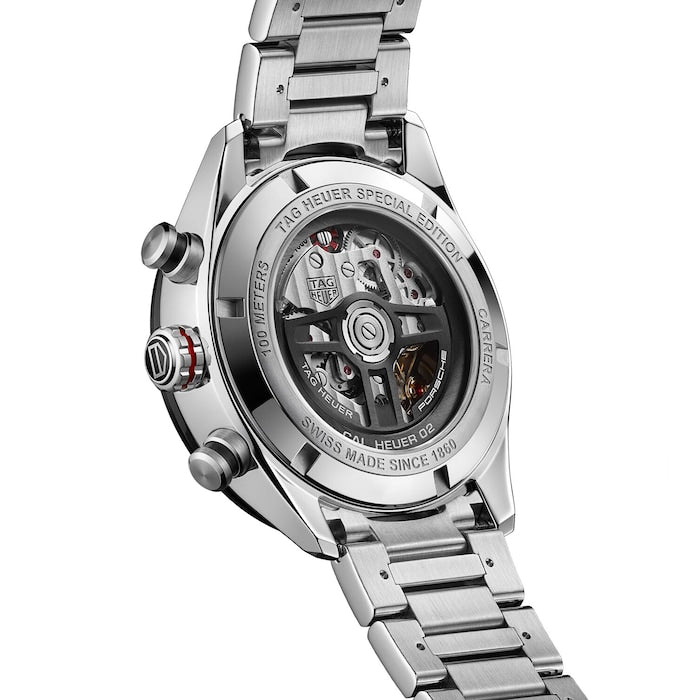 Shop Authentic Tag Heuer Carrera Porsche Chronograph Grey Dial Silver Steel Strap Watch for Men - CBN2A1F.BA0643 - Luxxuri