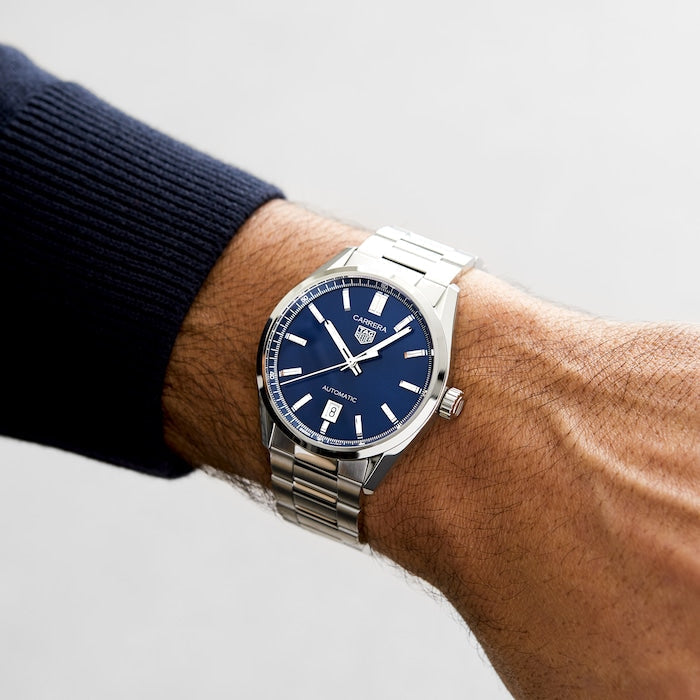  Shop Authentic Tag Heuer Carrera Date Blue Dial Silver Steel Strap Watch for Men - WBN2112.BA0639 - Luxxuri