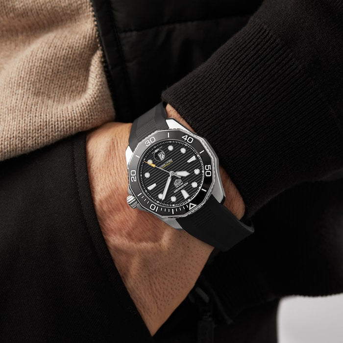  Shop Authentic Tag Heuer Aquaracer Professional 300 Automatic Black Dial Black Rubber Strap Watch for Men - WBP201A.FT6197 - Luxxuri