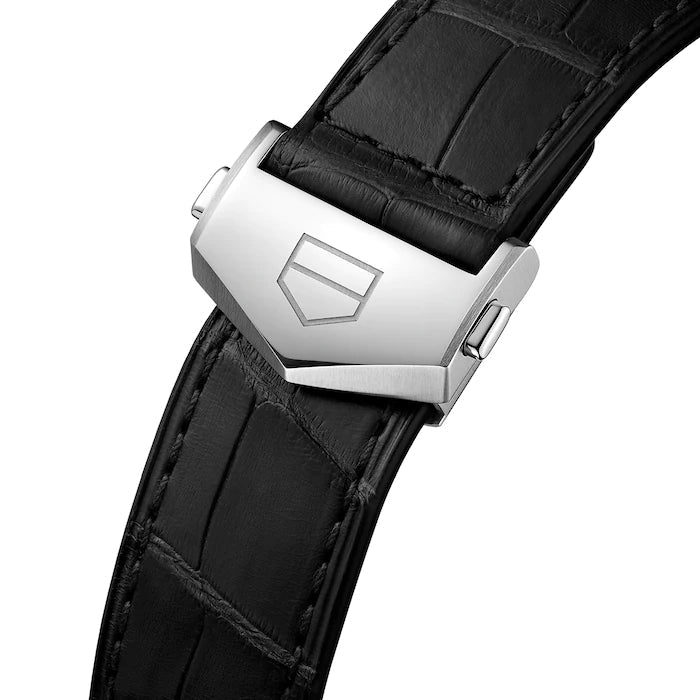  Shop Authentic Tag Heuer Carrera Day Date Black Dial Black Leather Strap Watch for Men - WBN2013.FC6503 - Luxxuri