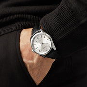  Shop Authentic Tag Heuer Carrera Date Silver Dial Black Leather Strap Watch for Men - WBN2111.FC6505 - Luxxuri