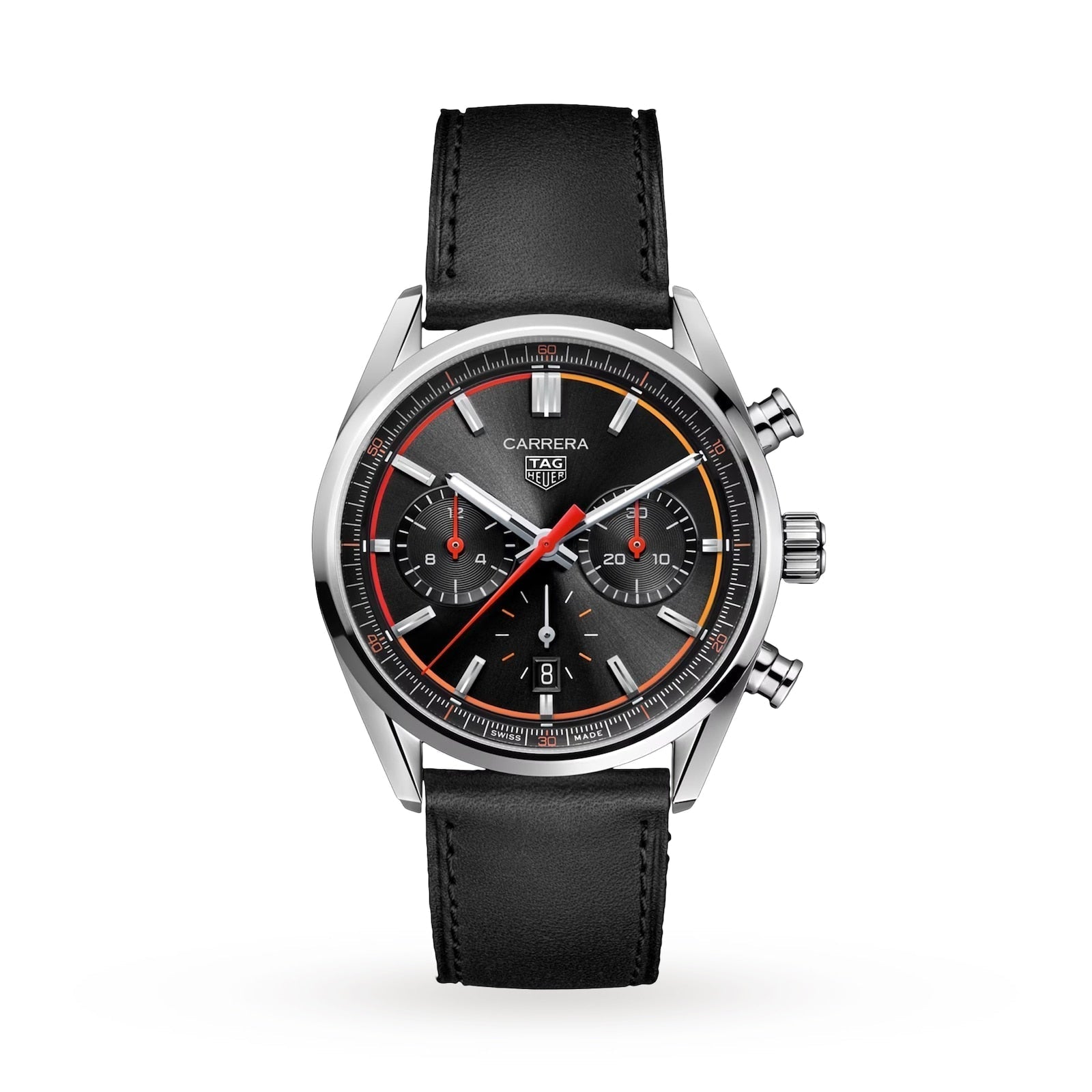  Shop Authentic Tag Heuer Carrera Chronograph Black Dial Black Leather Strap Watch for Men - CBN201C.FC6542 - Luxxuri