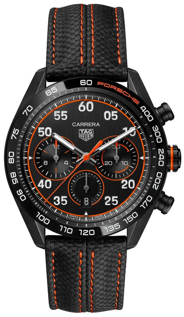  Shop Authentic Tag Heuer Carrera Chronograph Porsche Orange Racing 44mm Black Dial Black Nylon Strap Watch for Men - CBN2A1M.FC6526 - Luxxuri