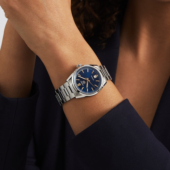  Shop Authentic Tag Heuer Carrera Date Blue Dial Silver Steel Strap Watch for Women - WBN2311.BA0001 - Luxxuri