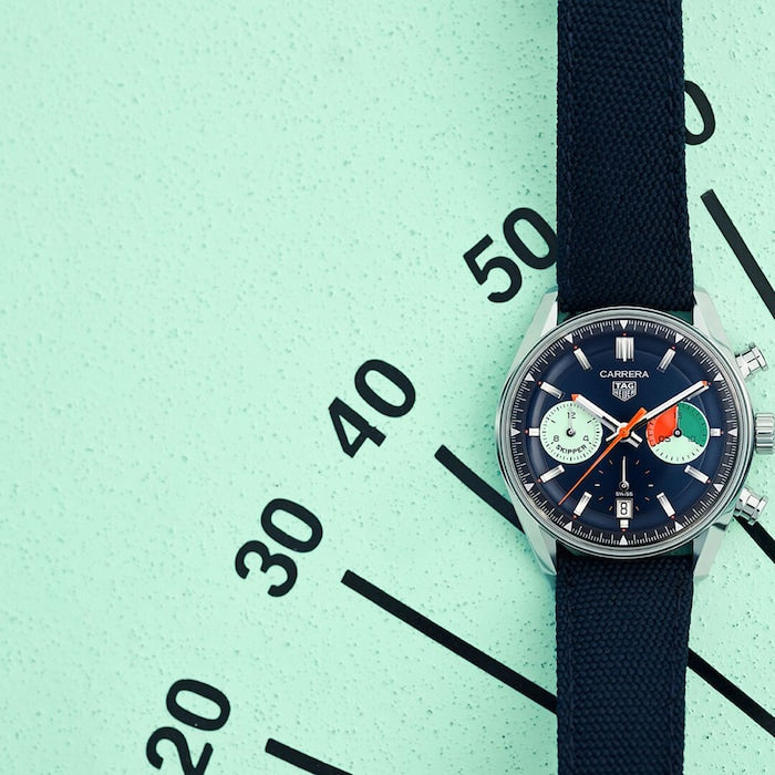  Shop Authentic Tag Heuer Carrera Skipper Automatic Chronograph Blue Dial Blue Nylon Strap Watch for Men - CBS2213.FN6002 - Luxxuri