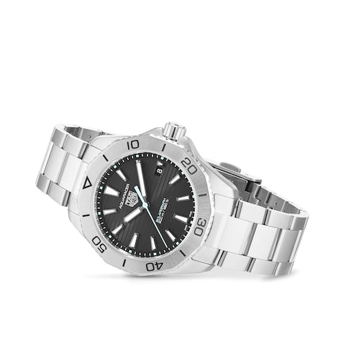  Shop Authentic Tag Heuer Aquaracer Professional 200 Solargraph Quartz Black Dial Silver Steel Strap Watch for Men - WBP1114.BA0000 - Luxxuri