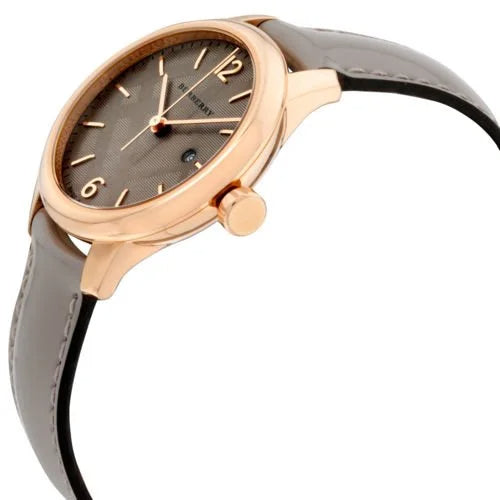  Shop Authentic Burberry The Classic Quartz Grey Dial Grey Leather Strap Watch For Women - BU10119 - Luxxuri