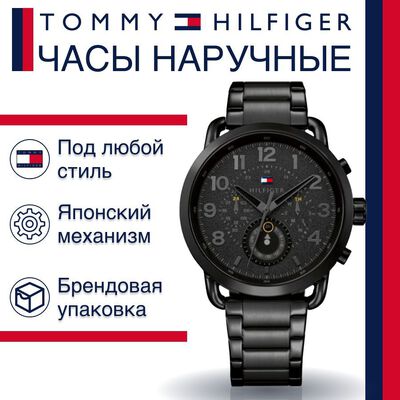 Shop Authentic Tommy Hilfiger Briggs Black Dial Black Steel Strap Watch for Men  - 1791423 - Luxxuri