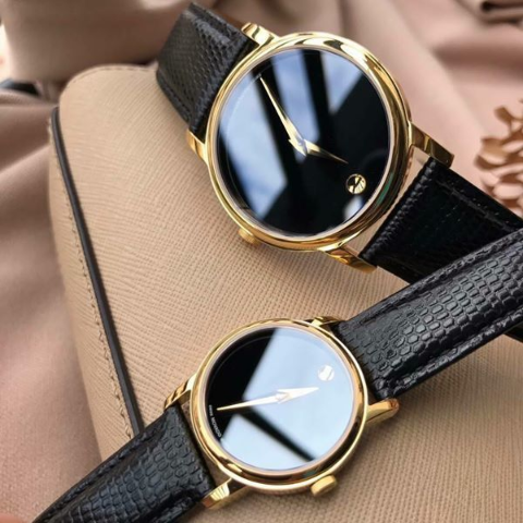  Shop Authentic Movado Museum Black Dial Black Leather Strap Watch For Women - 2100006 - Luxxuri