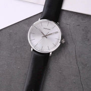 Shop Authentic Calvin Klein High Noon Quartz White Dial Black Leather Strap Watch for Men - K8M211C6 - Luxxuri