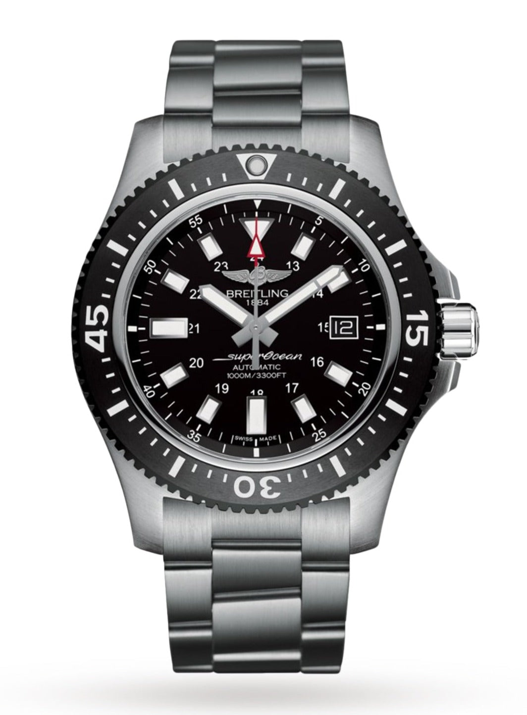  Shop Authentic Breitling Superocean II Special 44mm Black Dial Silver Steel Strap Watch for Men - Y1739310/BF45/162A - Luxxuri