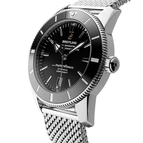  Shop Authentic Breitling Superocean Heritage B20 Automatic 46 Black Dial Silver Mesh Bracelet Watch for Men - AB2020121B1A1 - Luxxuri