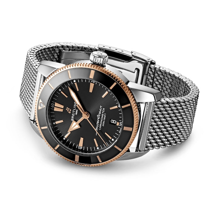  Shop Authentic Breitling Superocean Heritage B20 Automatic 44 Black Dial Silver Mesh Bracelet Watch for Men - UB2030121B1A1 - Luxxuri