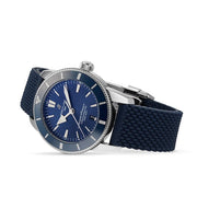  Shop Authentic Breitling Superocean Heritage II B20 44mm Blue Dial Blue Rubber Strap Mens Watch - AB2030161C1S1 - Luxxuri