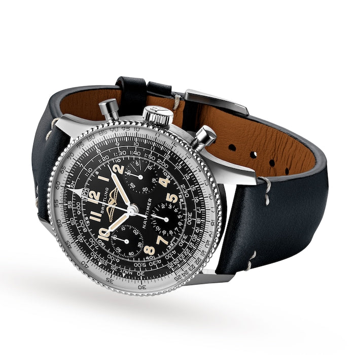  Shop Authentic Breitling Navitimer Ref. 806 1959 Re-Edition Black Dial Brown Leather Strap Watch for Men - AB0910371B1X1 - Luxxuri
