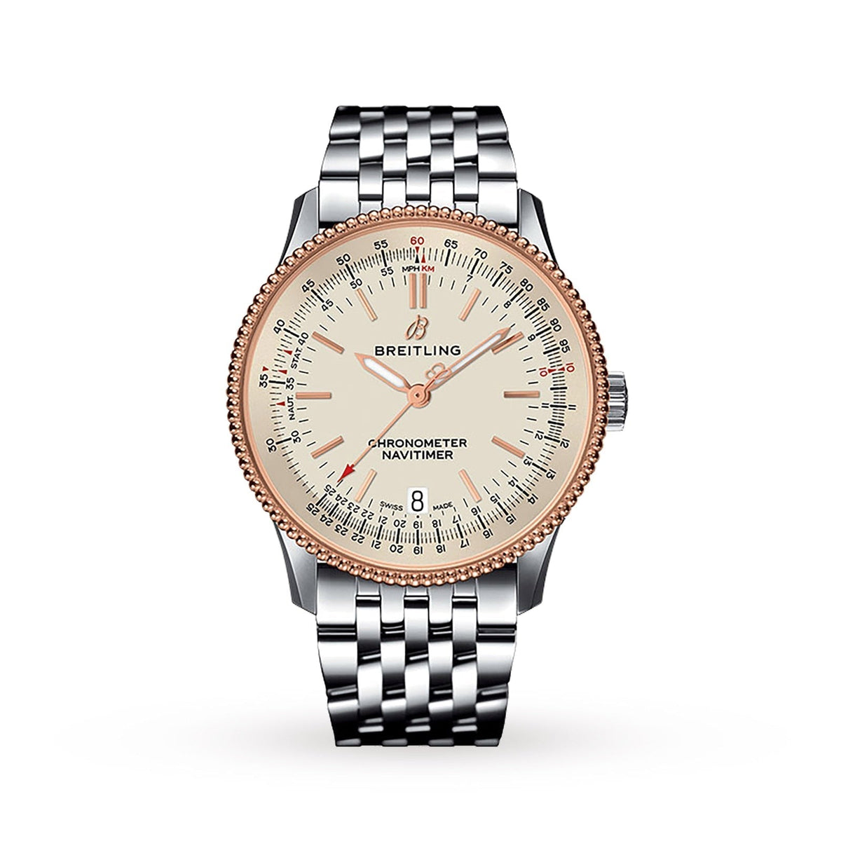  Shop Authentic Breitling Navitimer Automatic 38mm Stainless Steel Mens Watch - A17325211G1A1 - Luxxuri