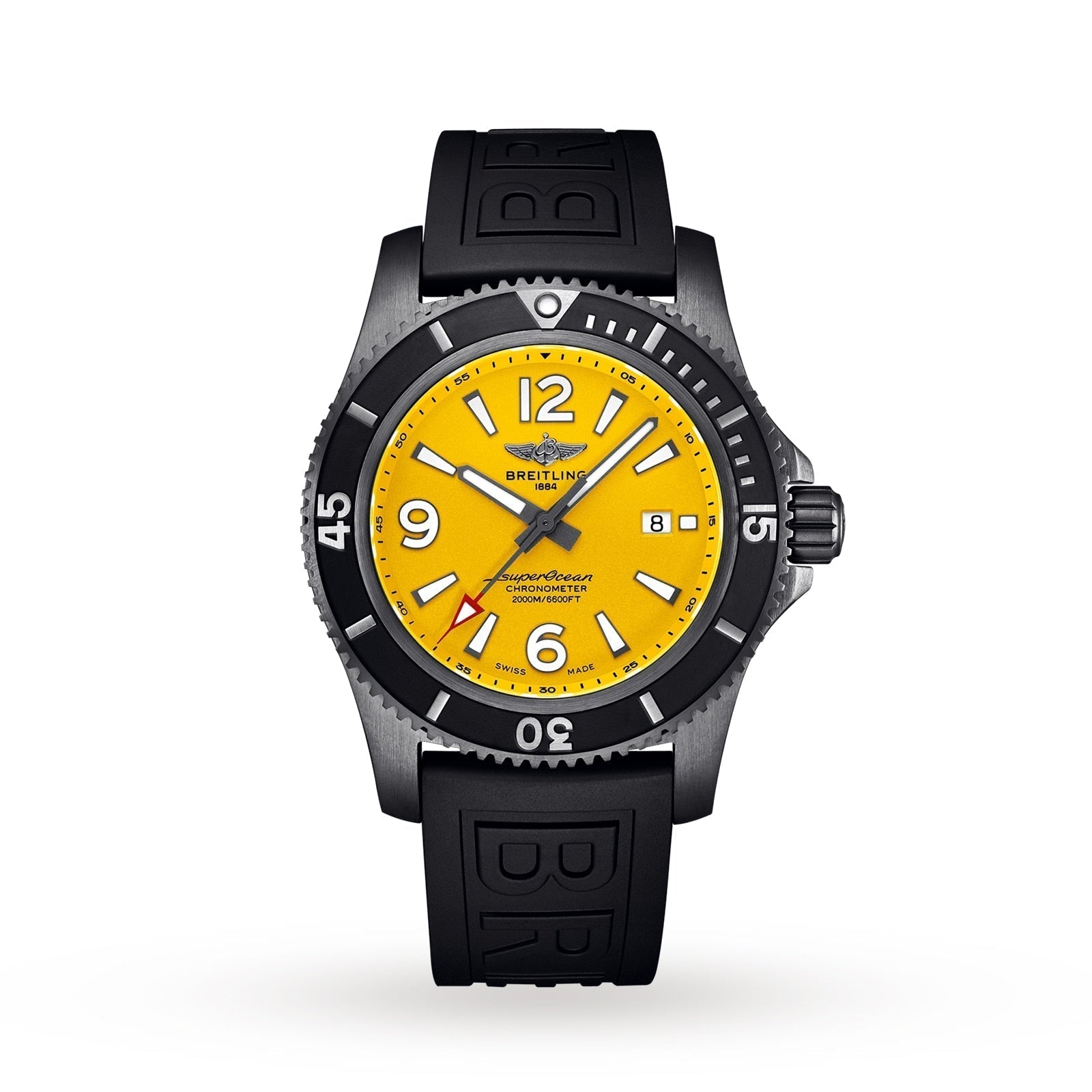  Shop Authentic Breitling Superocean Automatic 46mm Yellow Dial Black Rubber Strap Watch for Men - M17368D71I1S1 - Luxxuri