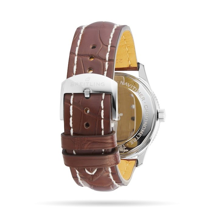  Shop Authentic Breitling Navitimer 1 Automatic 41mm White Dial Brown Leather Strap Mens Watch - A17326211G1P1 - Luxxuri