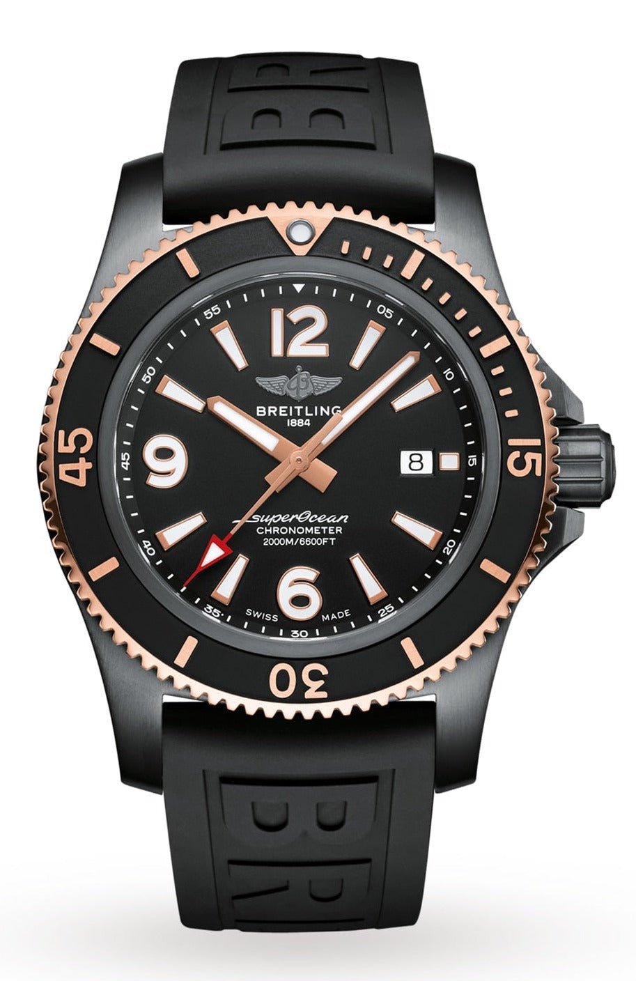  Shop Authentic Breitling Superocean Automatic 46mm Black Dial Black Rubber Strap Watch for Men - U17368221B1S1 - Luxxuri