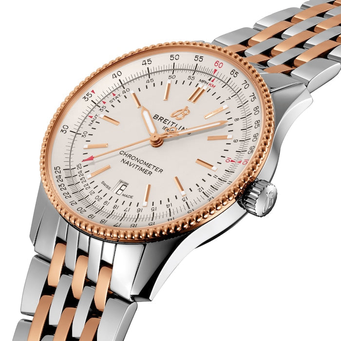  Shop Authentic Breitling Navitimer Automatic 41 White Dial Two Tone Steel Strap Watch for Men - U17326211G1U1 - Luxxuri