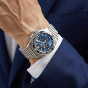 Shop Authentic Breitling Chronomat B01 42mm Blue Dial Silver Steel Strap Watch for Men - AB0134101C1A1 - Luxxuri
