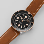  Shop Authentic Breitling Superocean Heritage '57 Black Dial Brown Leather Strap Watch for Men - U10370121B1X1 - Luxxuri