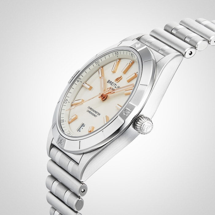  Shop Authentic Breitling Chronomat Automatic 36 White Dial Silver Steel Strap Watch for Women - A10380101A2A1 - Luxxuri