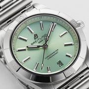  Shop Authentic Breitling Chronomat Automatic 36 Green Dial Silver Steel Strap Watch for Women - A10380101L1A1 - Luxxuri