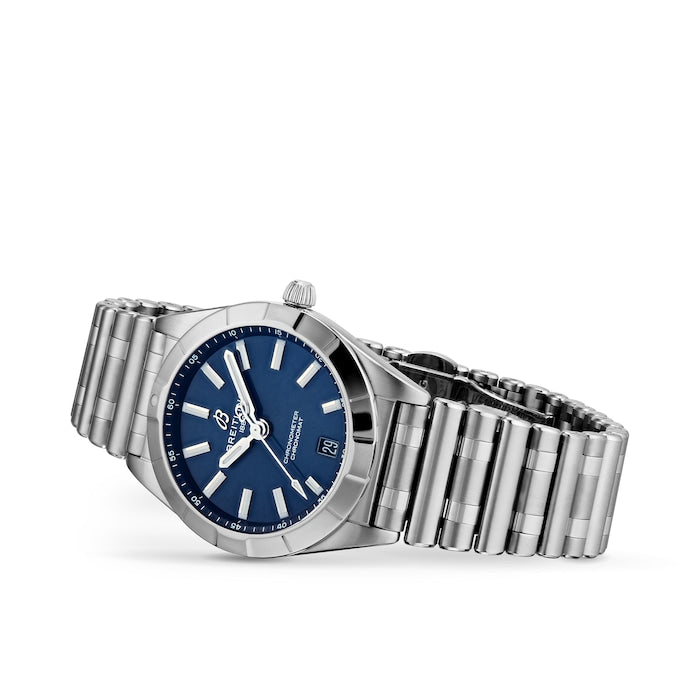  Shop Authentic Breitling Chronomat 32 Blue Dial Silver Steel Strap Watch for Women - A77310101C1A1 - Luxxuri