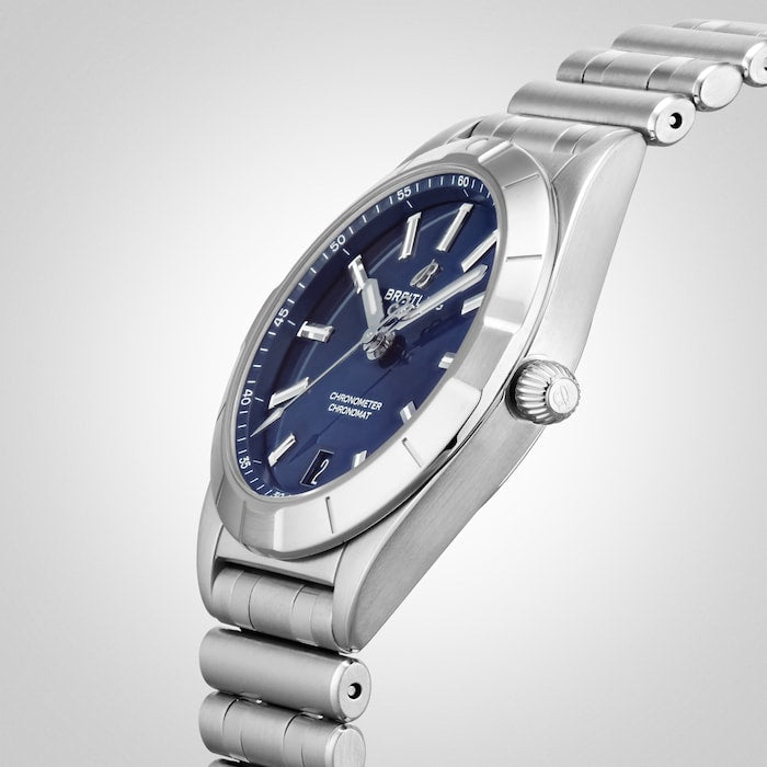  Shop Authentic Breitling Chronomat 32 Blue Dial Silver Steel Strap Watch for Women - A77310101C1A1 - Luxxuri