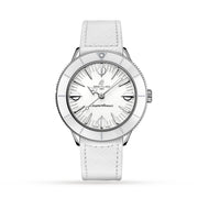  Shop Authentic Breitling Superocean Heritage '57 Pastel Paradise White Dial White Leather Strap Watch for Women - A10340A71A1X1 - Luxxuri