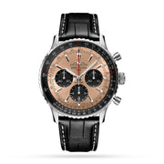  Shop Authentic Breitling Navitimer B01 Chronograph 43 Brown Dial Black Leather Strap Watch for Men - AB0138241K1P1 - Luxxuri