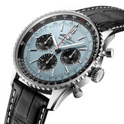  Shop Authentic Breitling Navitimer B01 Chronograph 43 Blue Dial Black Leather Strap Watch for Men - AB0138241C1P1 - Luxxuri