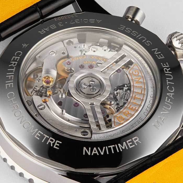 Shop Authentic Breitling Navitimer B01 Chronograph 46 Black Dial Black Leather Strap Watch for Men - AB0137211B1P1 - Luxxuri