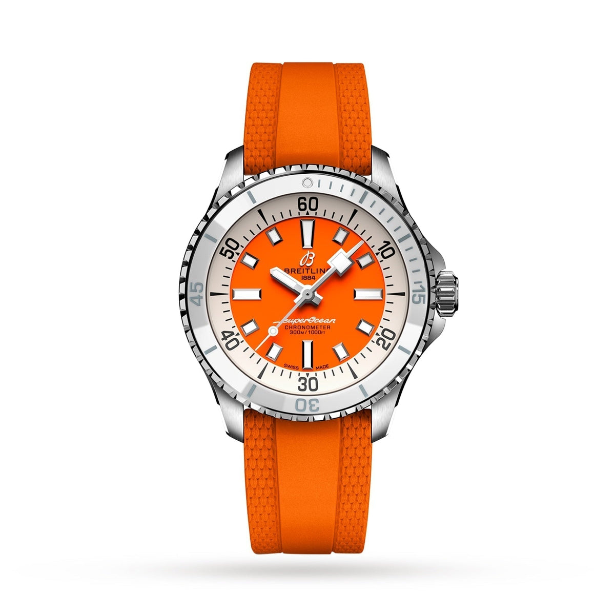  Shop Authentic Breitling Superocean Automatic 36 Orange Dial Orange Rubber Strap Watch for Men - A17377211O1S1 - Luxxuri