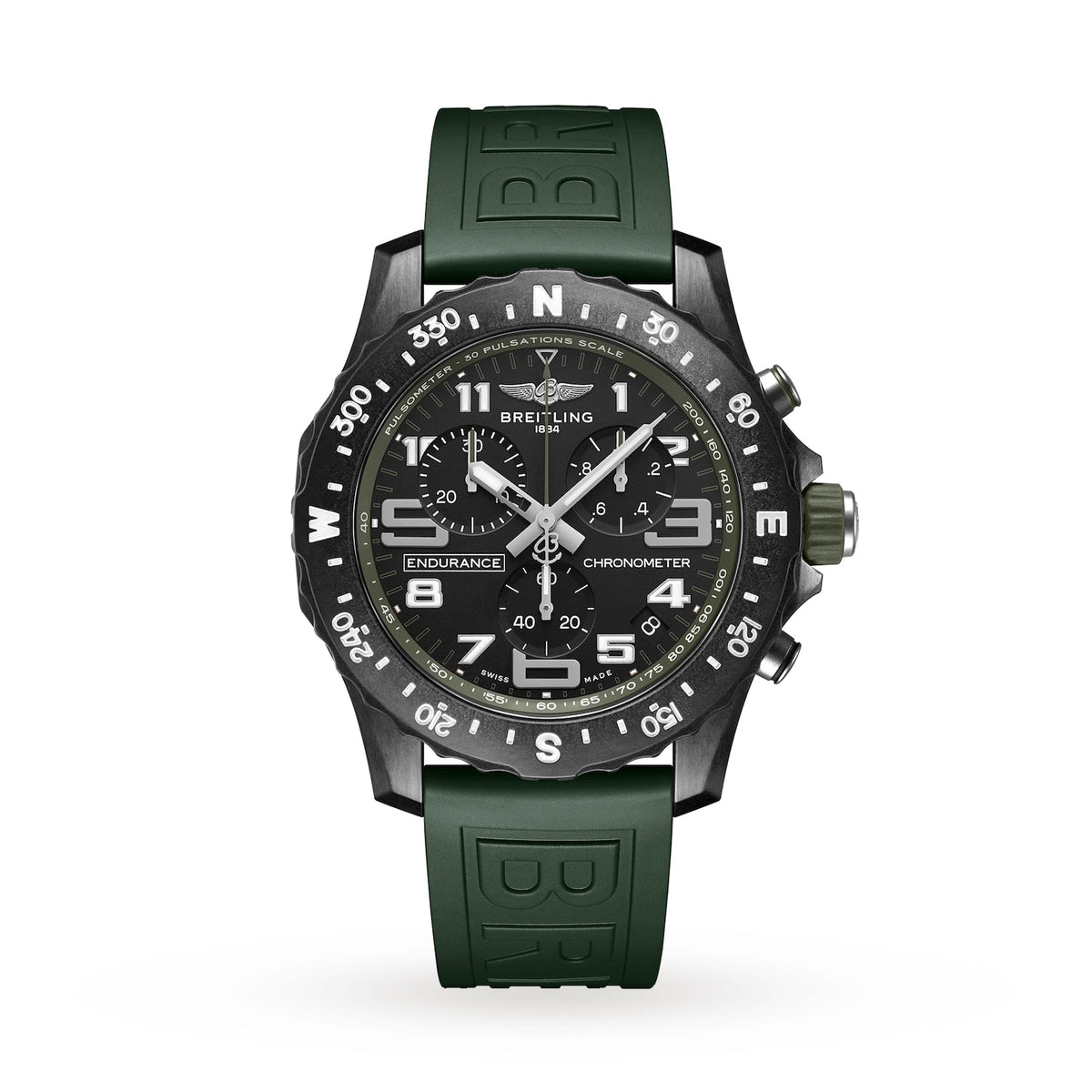  Shop Authentic Breitling Endurance Pro Black Dial Green Rubber Strap Watch for Men - X82310D31B1S1 - Luxxuri
