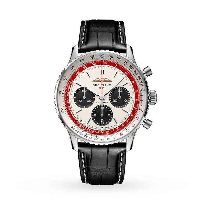  Shop Authentic Breitling Navitimer B01 Chronograph 43 Boeing 747 White Dial Black Leather Strap Watch for Men - AB01383B1G1P1 - Luxxuri