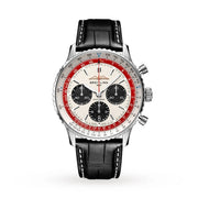  Shop Authentic Breitling Navitimer B01 Chronograph 43 Boeing 747 White Dial Black Leather Strap Watch for Men - AB01383B1G1P1 - Luxxuri