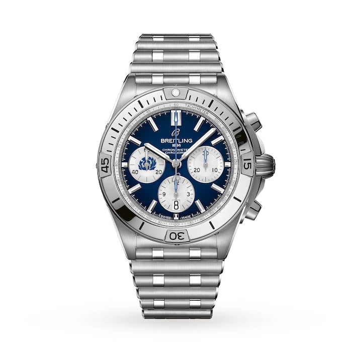  Shop Authentic Breitling Chronomat B01 42 Six Nations Scotland Blue Dial Silver Steel Strap Watch for Men - AB0134A51C1A1 - Luxxuri