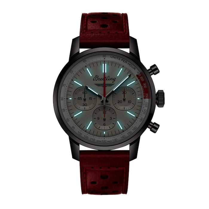  Shop Authentic Breitling Top Time B01 Ford Thunderbird White Dial Red Leather Strap Watch for Men - AB01766A1A1X1 - Luxxuri