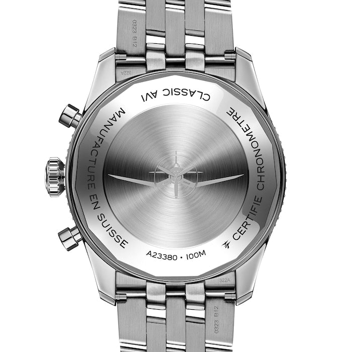  Shop Authentic Breitling Avi Chronograph 42 Tribute to Vought F4U Corsair Blue Dial Silver Steel Strap Watch for Men - A233801A1C1A1 - Luxxuri