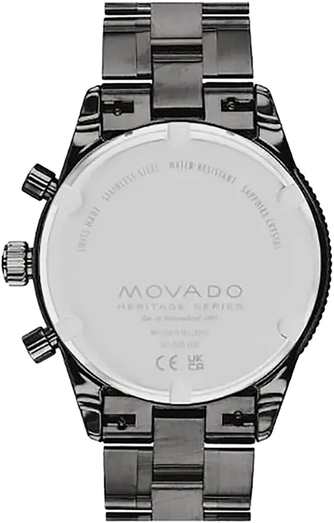  Shop Authentic Movado Heritage Calendoplan Chronograph Black Dial Black Steel Strap Watch For Men - 3650125 - Luxxuri