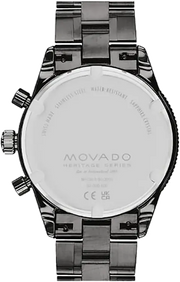  Shop Authentic Movado Heritage Calendoplan Chronograph Black Dial Black Steel Strap Watch For Men - 3650125 - Luxxuri